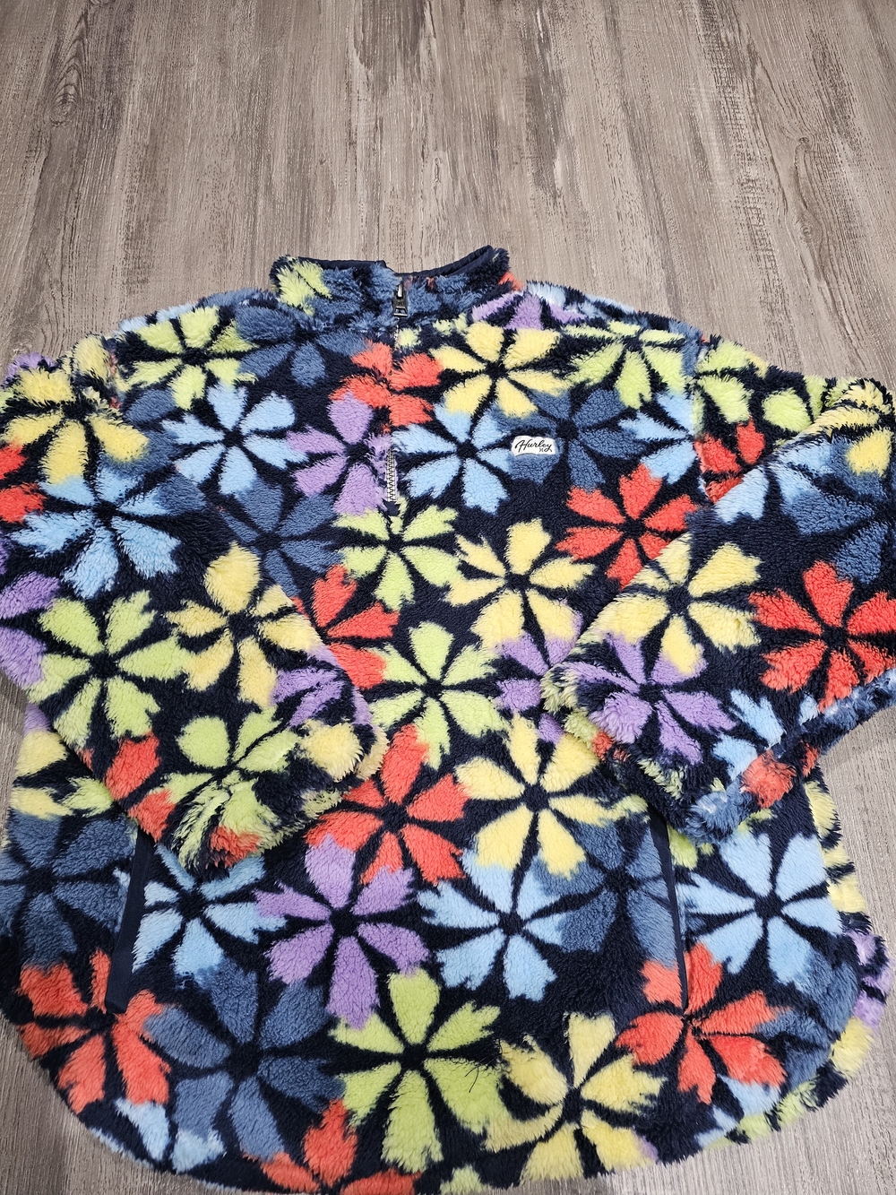Hurley Multicolor Floral Fleece Pullover Jacket